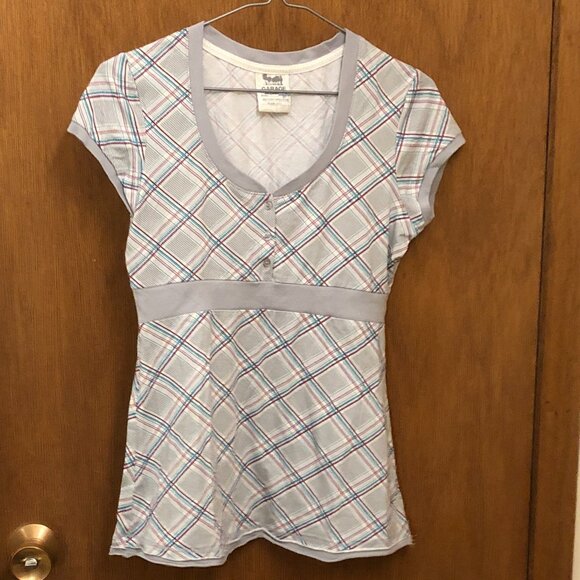 Garage - grey scoop neck shirt - diamond pattern - Size Medium - Picture 1 of 6